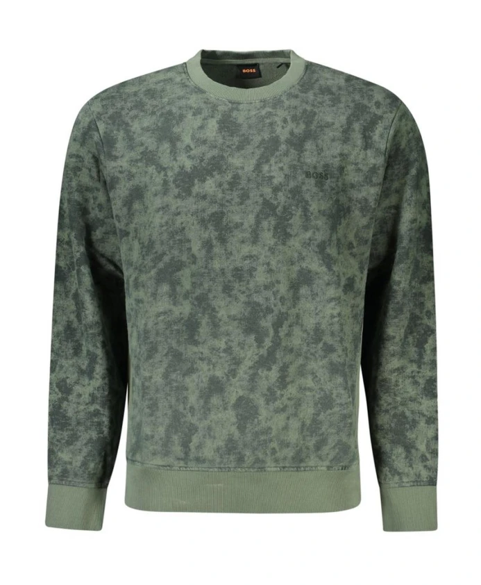 

Зеленый хлопковый вязаный свитер для мужчин Hugo, зеленый