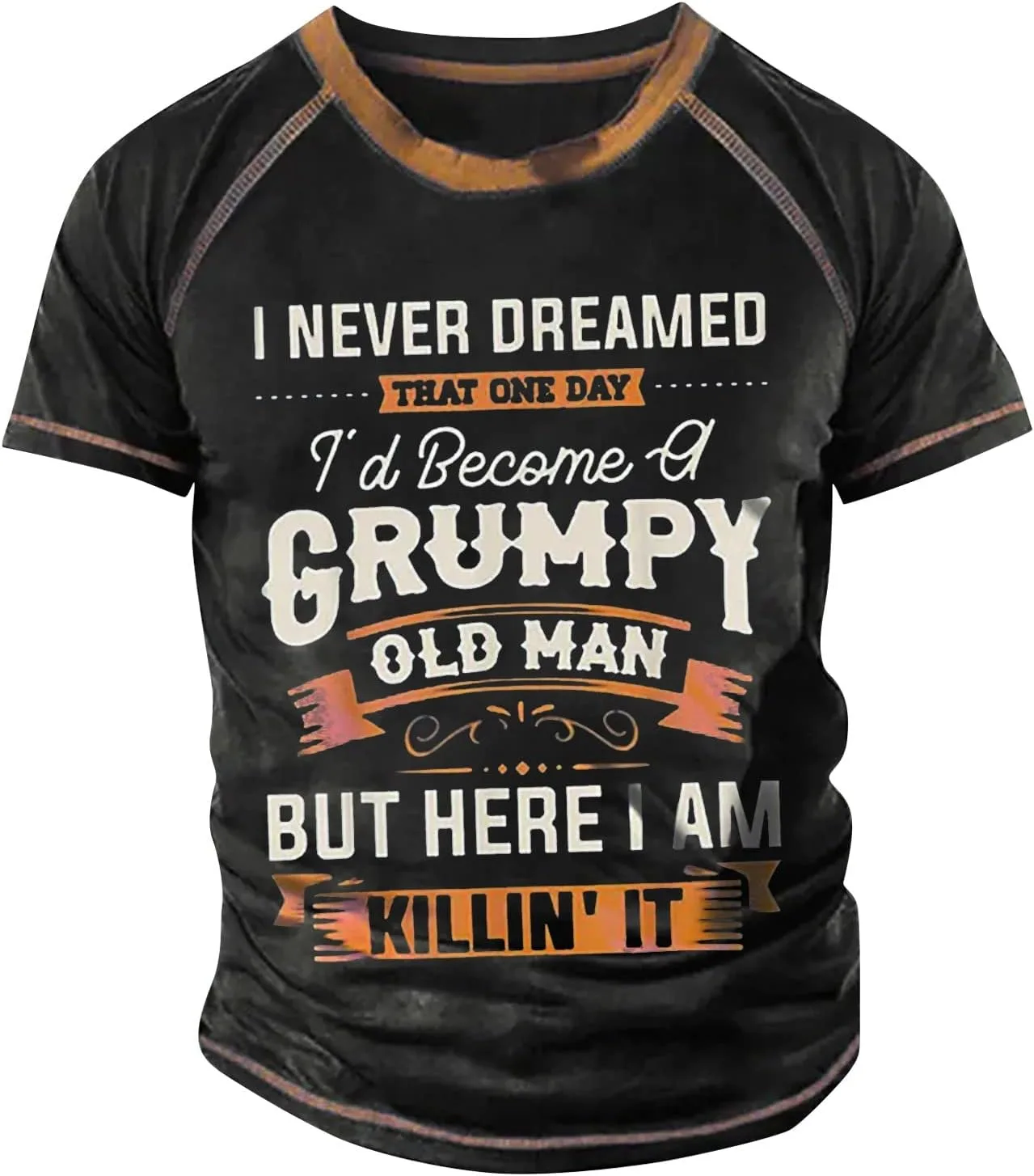 

Ymosrh мужская футболка с принтом, короткий рукав, круглый вырез, размеры S-6XL