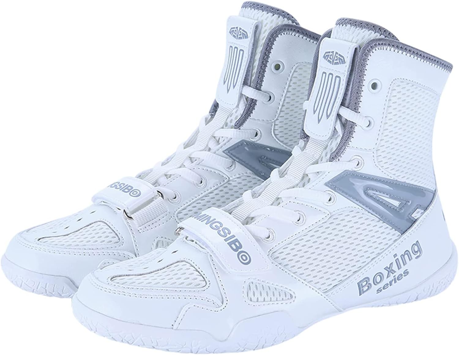 

Боксерские ботинки с высоким голенищем, унисекс тренировочные боксерские кроссовки, гибкая боксерская обувь, легкие кроссовки для тяжелой атлетики Ukuboxbag, серый