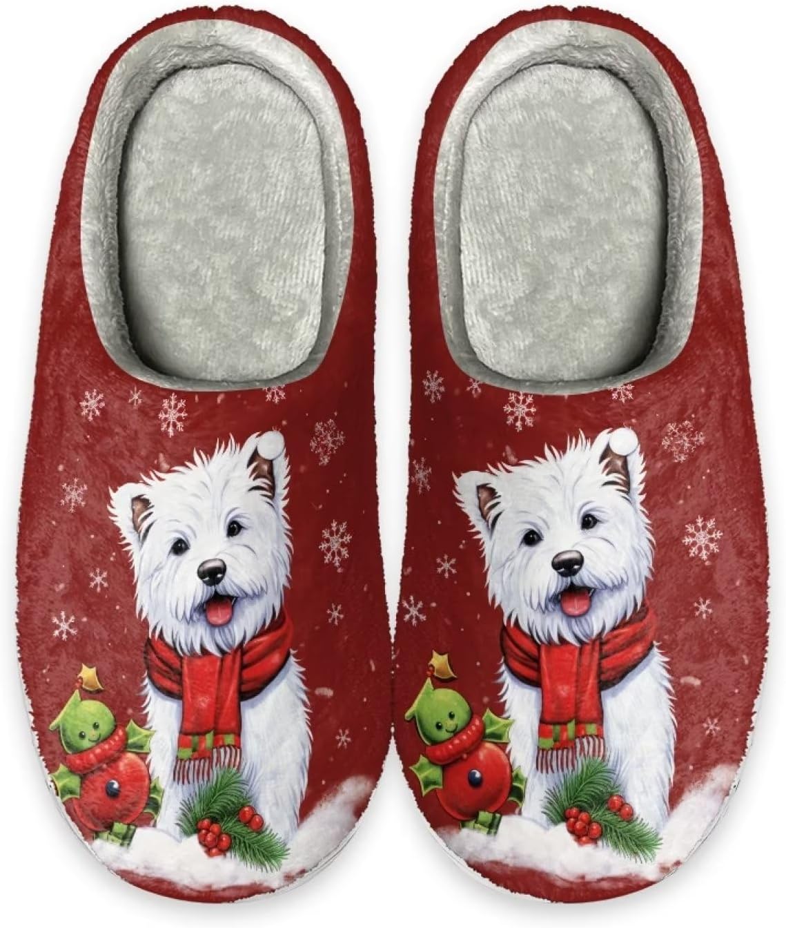 

Тапочки DISNIMO для женщин, подростков и взрослых, женские домашние тапочки, размер 5,5-12, 0 Christmas Westie