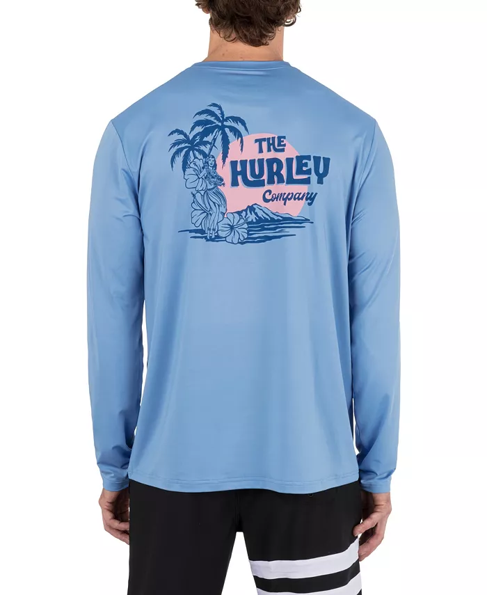 

Мужская гибридная футболка с длинным рукавом Hurley, синий
