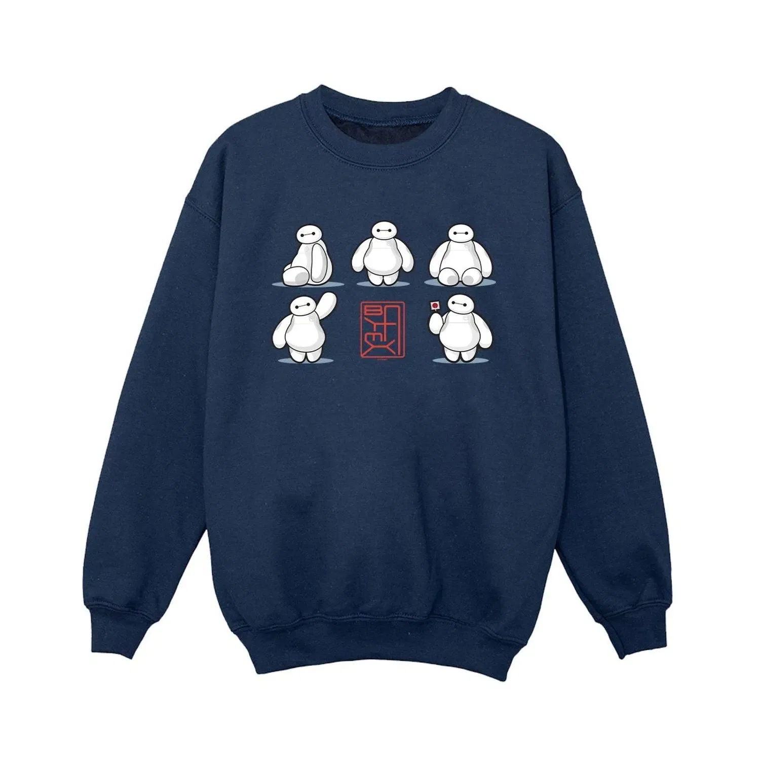 Детский свитшот с принтом Disney Big Hero 6 Baymax, темно-синий — фото 2