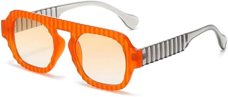 

Винтажные солнцезащитные очки с плоской верхней частью и волнистой оправой для женщин и мужчин, роскошные солнцезащитные очки в стиле хип-хоп, квадратные очки MUTYNE, Orange Orange