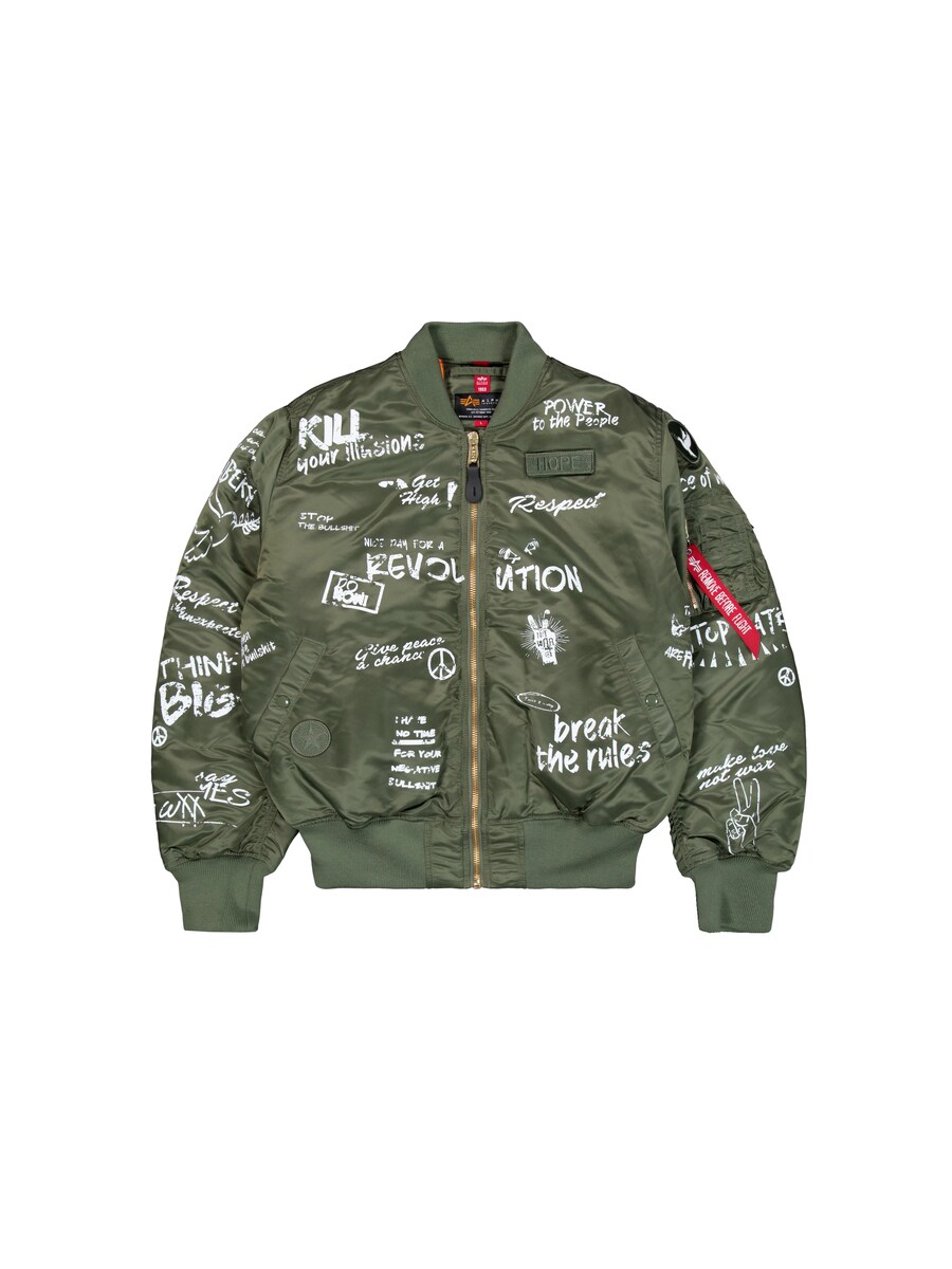 

Куртка межсезонная ALPHA INDUSTRIES MA-1 Peace, оливковый, Зеленый, Куртка межсезонная ALPHA INDUSTRIES MA-1 Peace, оливковый