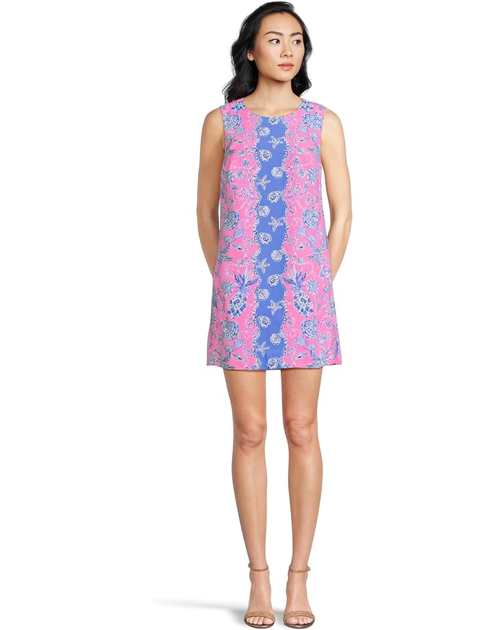 

Платье Lilly Pulitzer Edita Shift, цвет Rousseau Pink Barefoot Beachcombers Engineered Dress