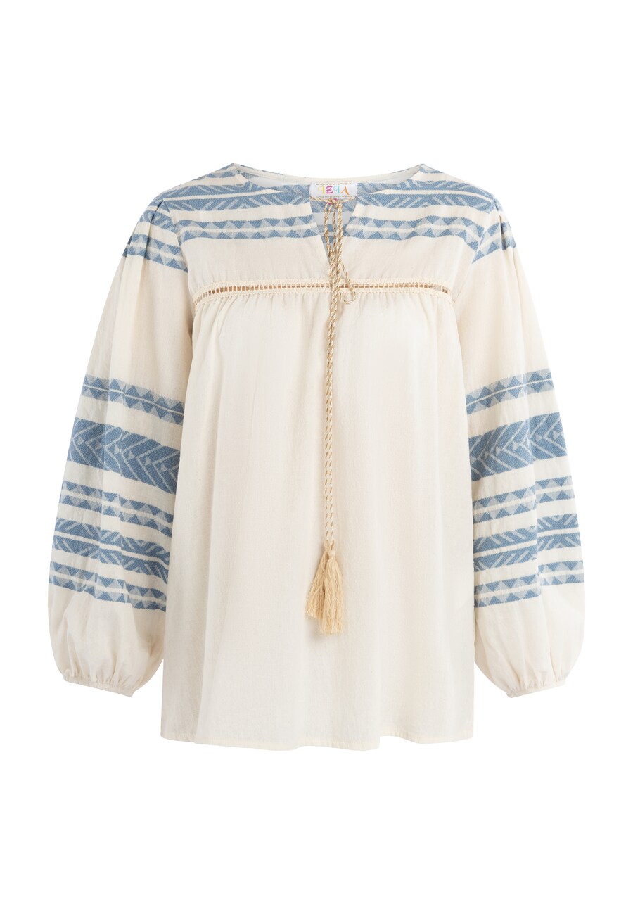 

Блузка IZIA, цвет Dusty blue/natural white