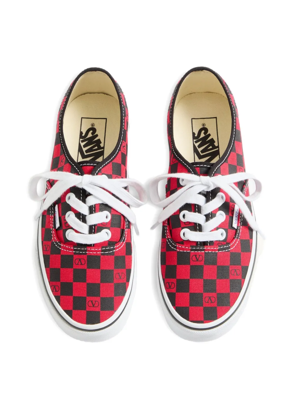 Кеды в клетку с логотипом VLogo Signature из коллаборации с Vans VALENTINO GARAVANI, красный — фото 4