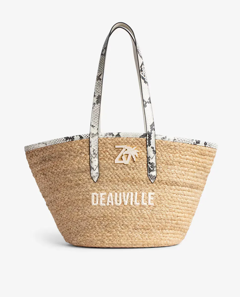 

Джутовая лумка с вышивкой натуральных цветов Zadig & Voltaire, белый