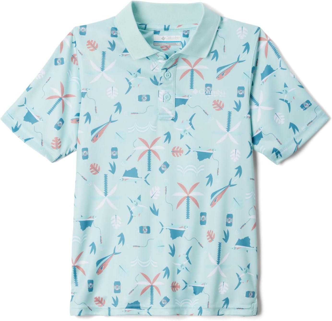 

Columbia Boys Super Slack Tide Polo, Icy Morn Retrobait