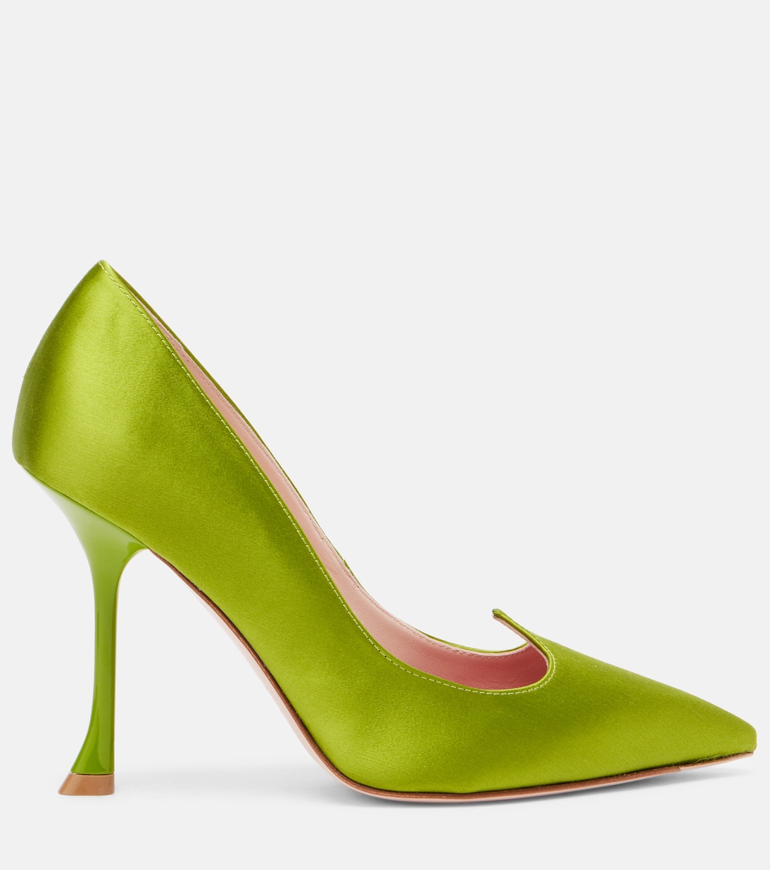 Атласные туфли I Love Vivier 100 Roger Vivier, Verde Acceso — фото 4
