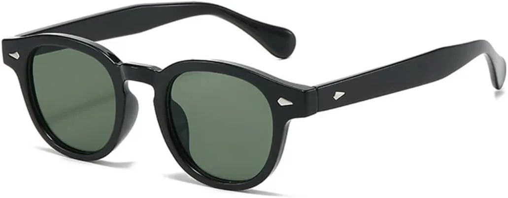 

Модные солнцезащитные очки для женщин, овальные, темно-зеленые, в стиле ретро с заклепками, мужские солнцезащитные очки UV400 в стиле панк UUPTTPL, Black Dark Green