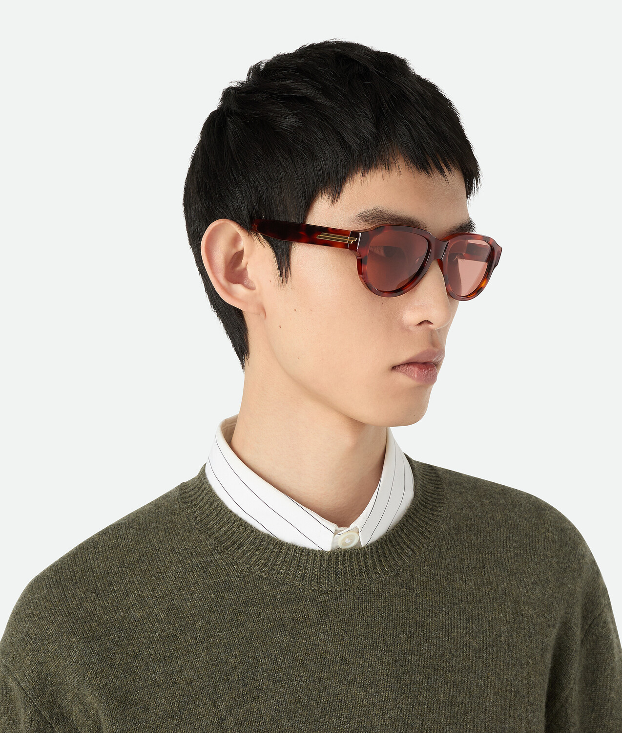 Classic aviator sunglasses BOTTEGA VENETA, гавана/красный — фото 2
