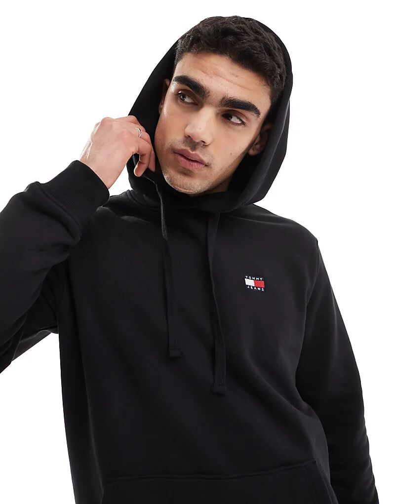 

Толстовка с капюшоном и логотипом черного цвета Tommy Jeans