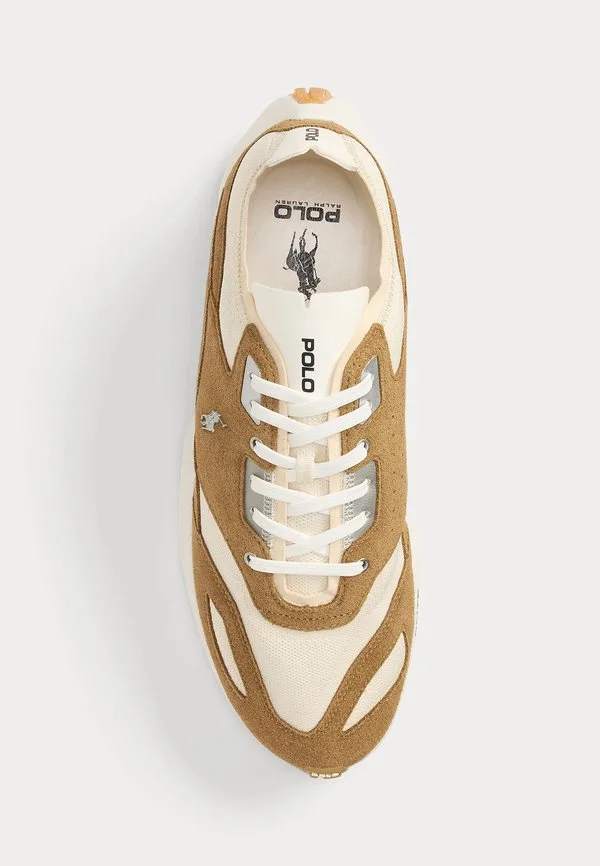 Трикотажные кроссовки boerum со вставками из замши Polo Ralph Lauren, Desert Tan/Deckwash White — фото 4