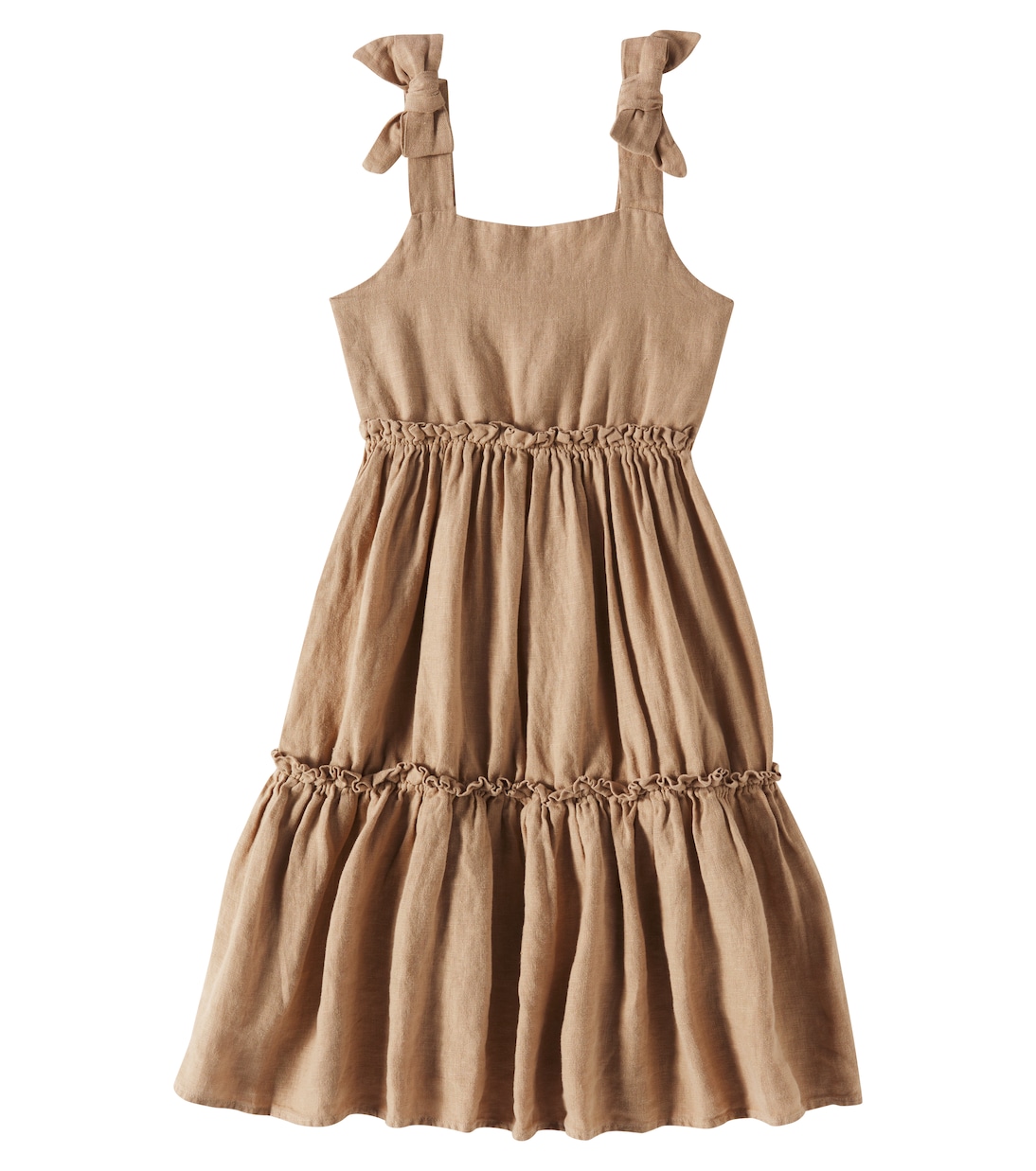 

Многоярусное льняное платье Janne с бантом Donsje, Latte