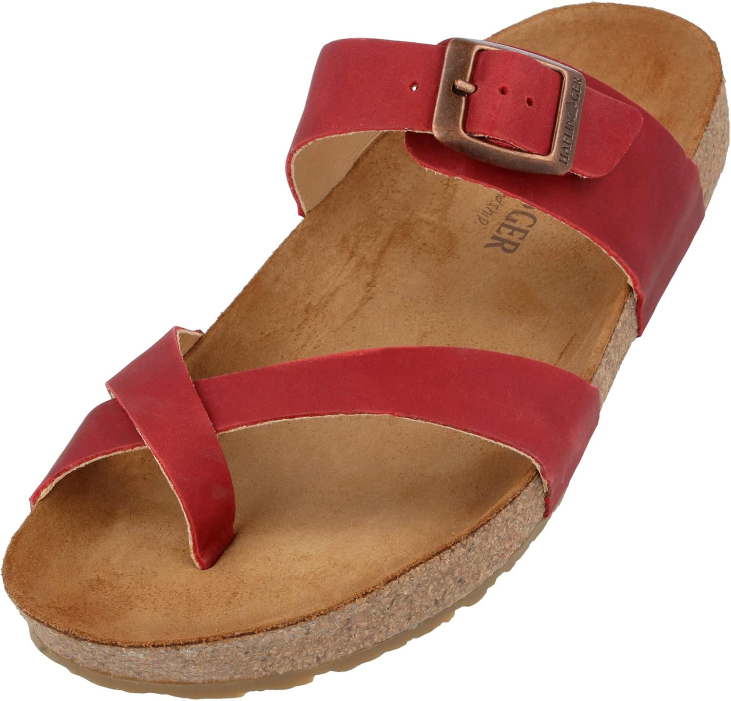 

Сандалии-мюли HAFLINGER Bio Juno из кожи с пробковой стелькой унисекс, Country Red 1723