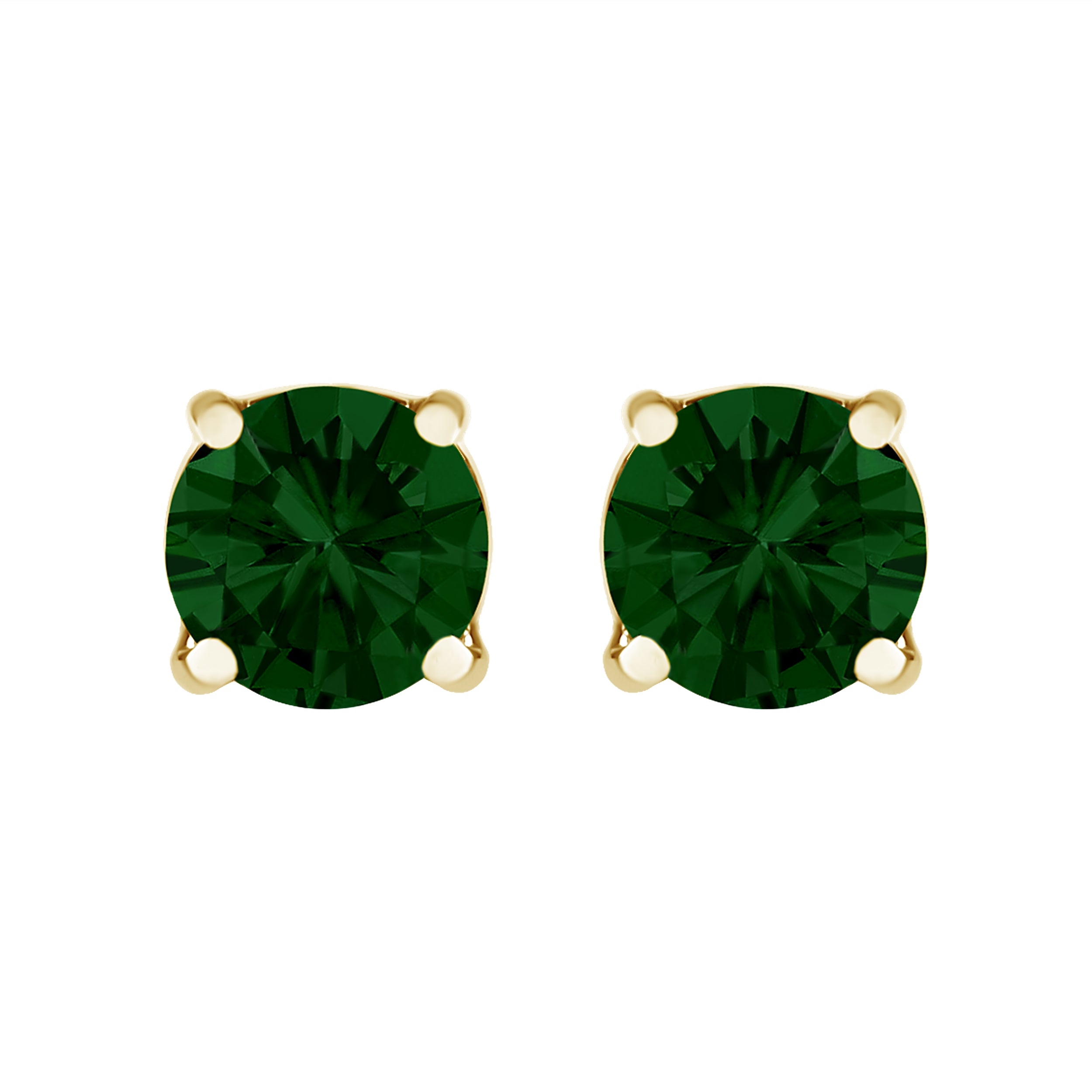 

Классические серьги-гвоздики с зелеными бриллиантами из 14-каратного золота Haus Of Brilliance, желтый
