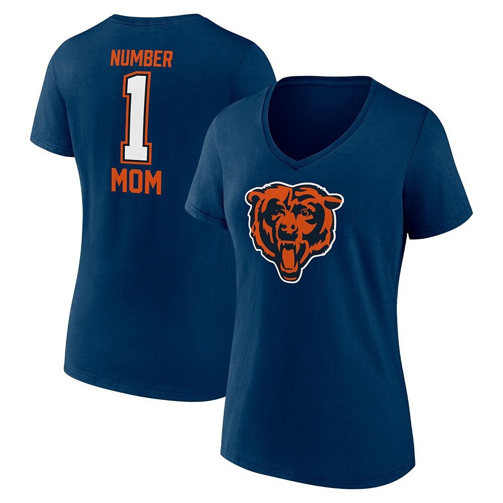 

Женская темно-синяя футболка Fanatics с v-образным вырезом и логотипом Chicago Bears ко Дню матери, цвет Brs Navy