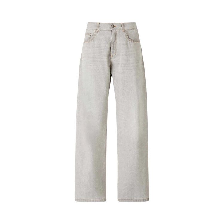 

Брюки Palm Angels Curved Logo Loose Denim Pants, Light Grey