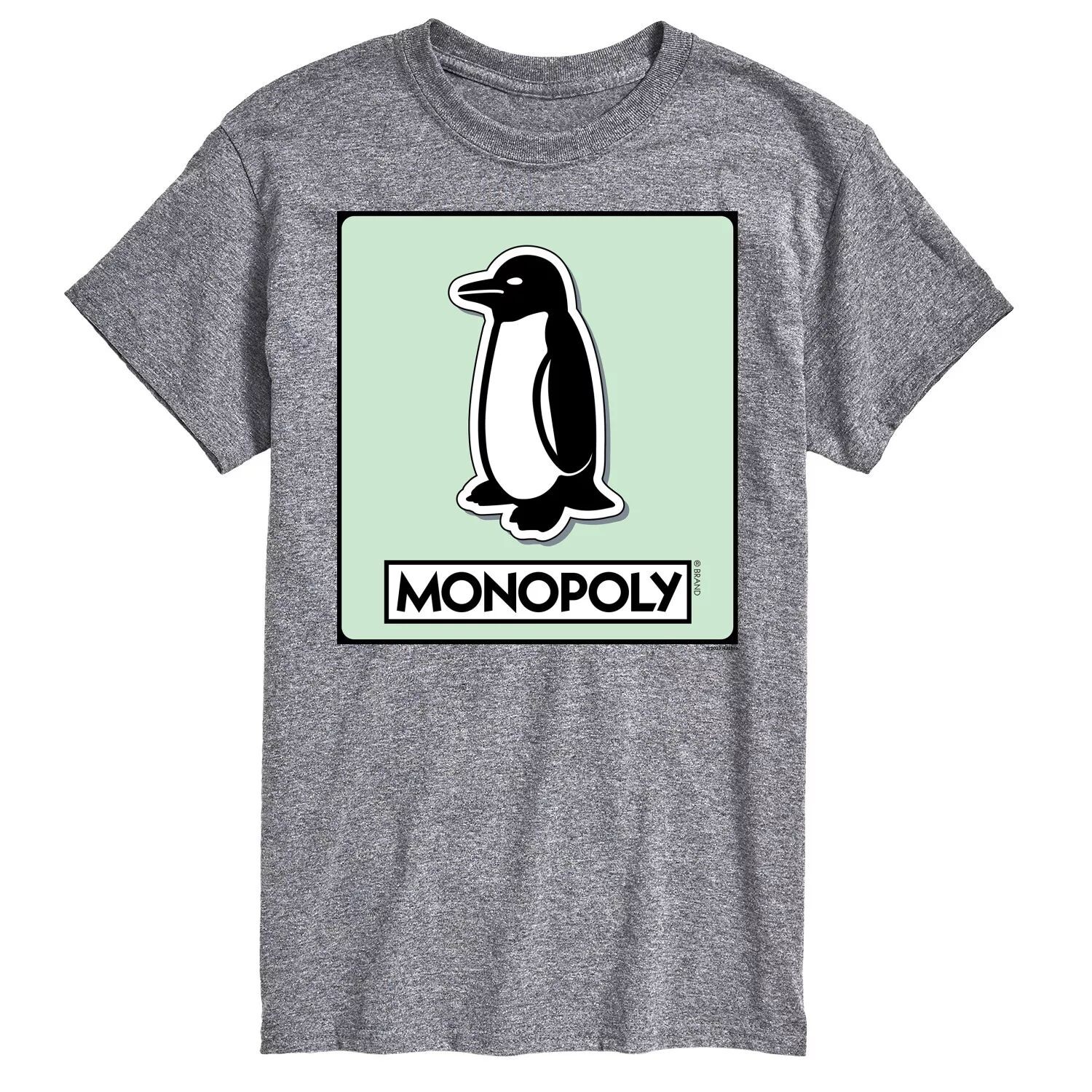 

Футболка с изображением жетона игры Big & Tall Monopoly Penguin Licensed Character, серый