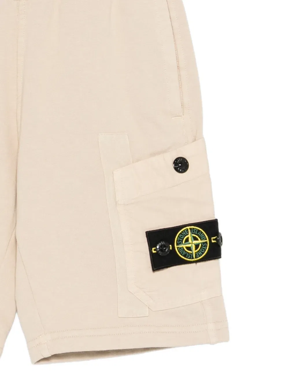 Шорты с нашивкой логотипа Stone Island Junior, нейтральный — фото 3