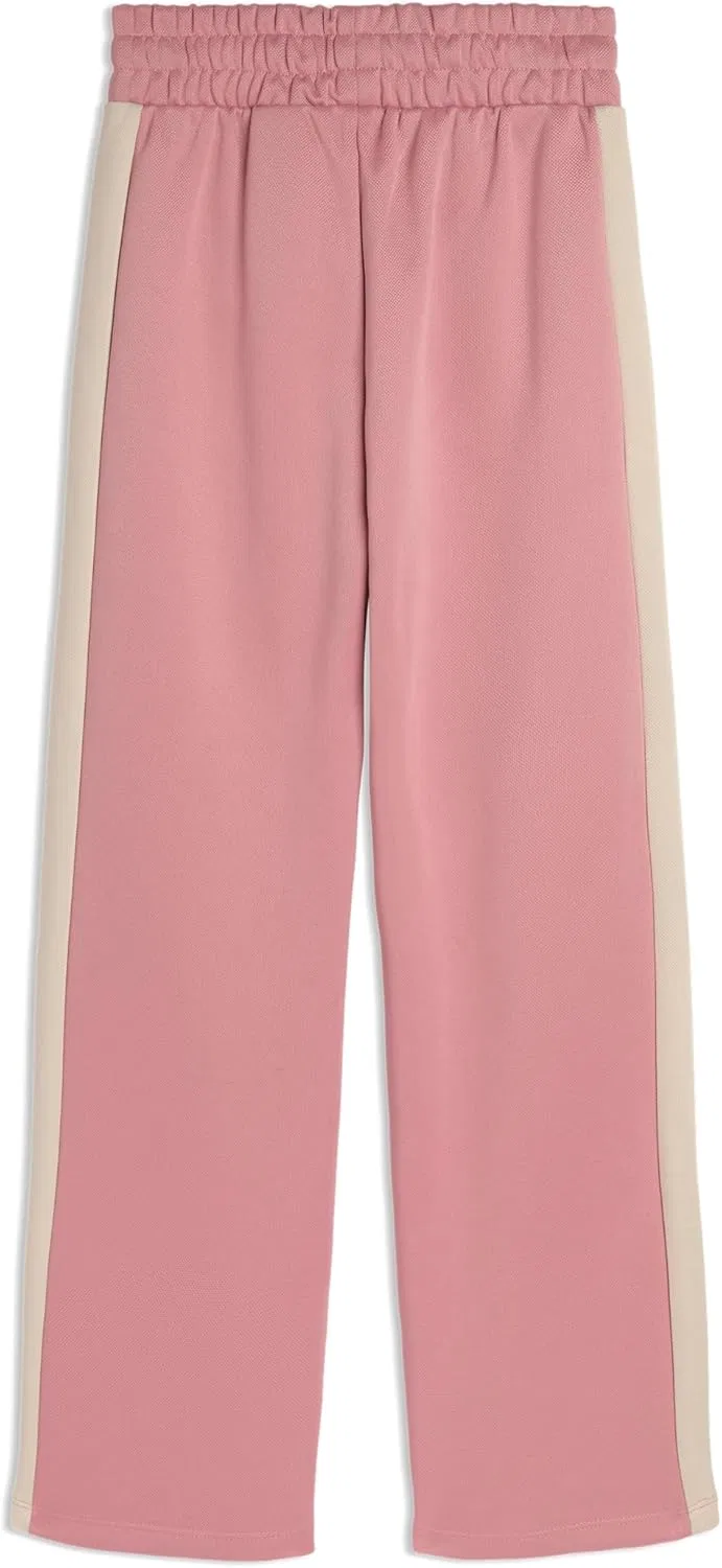 Спортивные брюки Puma T7 Foundations Classic Wide Leg Track Pant для девочек, надеваются через голову, застежка на шнурке, Poised Pink — фото 2