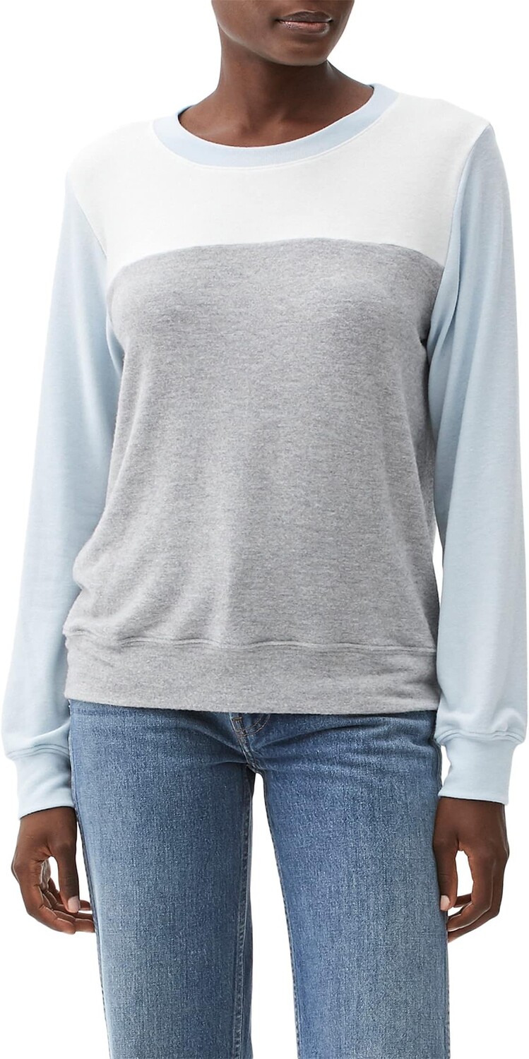 

Толстовка Michael Stars Color-Block Madison Brushed Jersey Tibby Crew Neck Pullover, цвет Light Coastal Combo