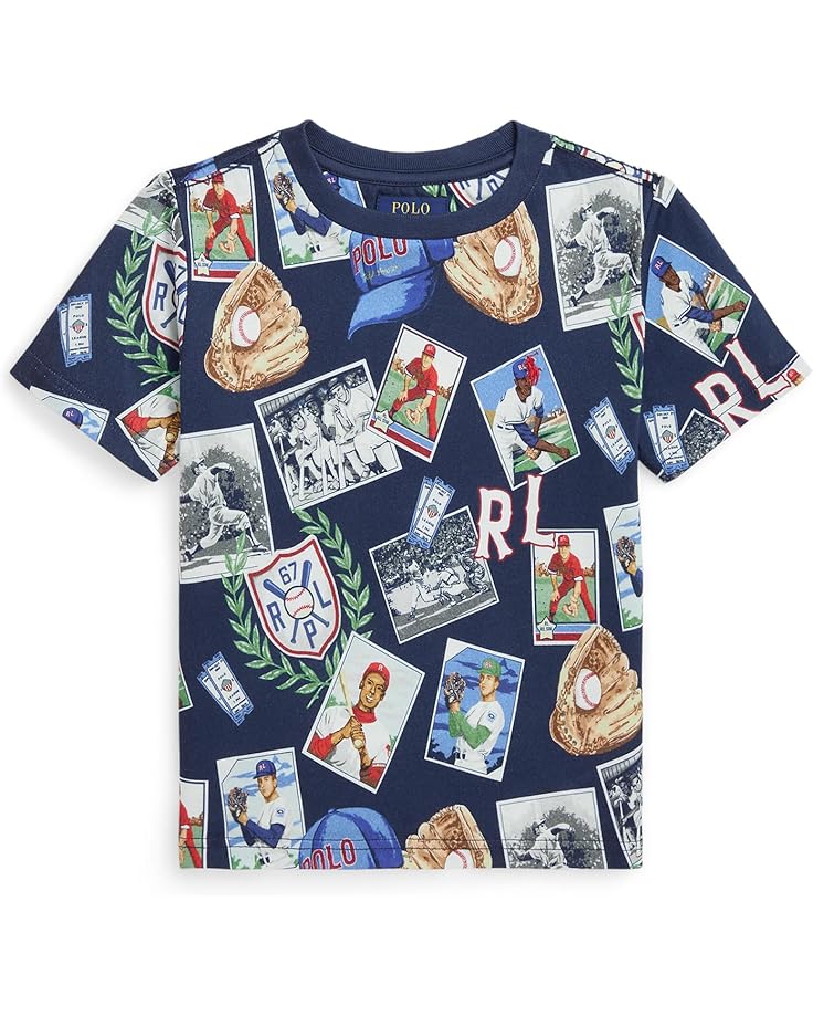 

Футболка Polo Ralph Lauren Kids Baseball-Print Cotton Jersey Tee, цвет Baseball Cards Print