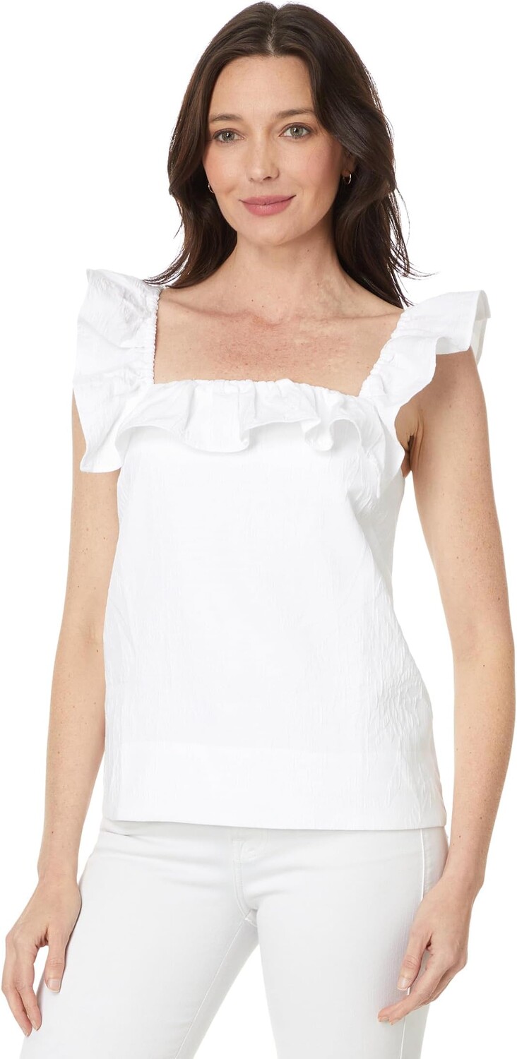 

Топ Lilly Pulitzer Zoya Ruffle Top, цвет Resort White Caliente Pucker Jacquard