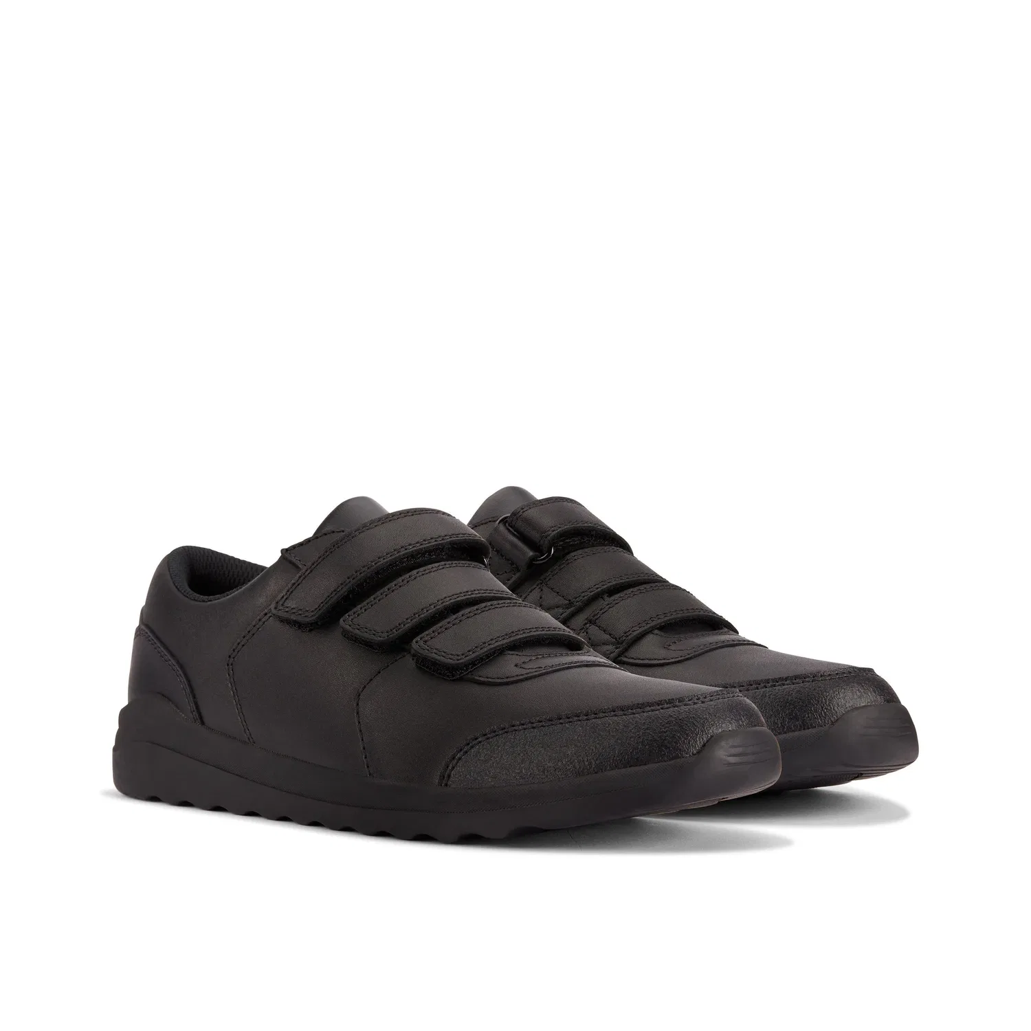 Кроссовки Clarks Daze Step для девочек, кожаные, на липучках, черные — фото 4