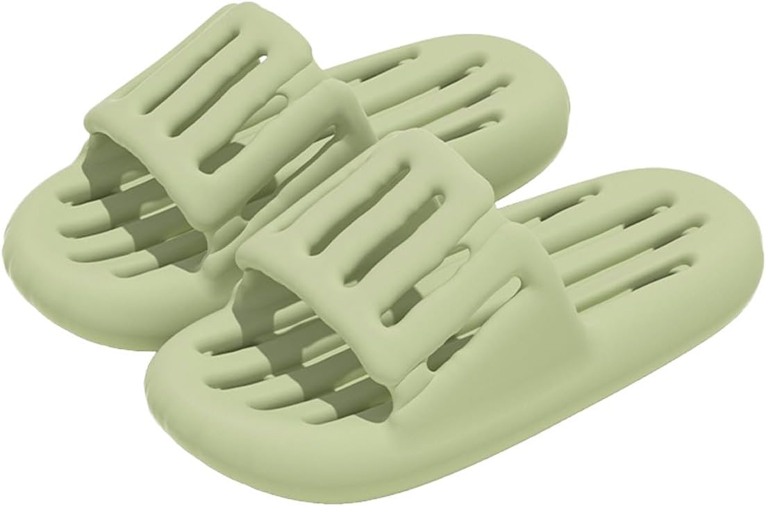 

Женские и мужские шлепанцы для душа oukisam, быстро сохнущие, легкая подошва, нескользящие шлепанцы для ванной, зеленый