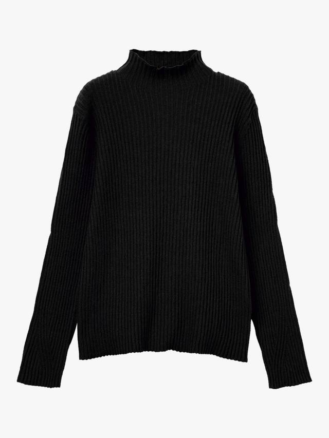 

Детский джемпер с высоким воротником и длинными рукавами из хлопковой смеси Benetton, Black