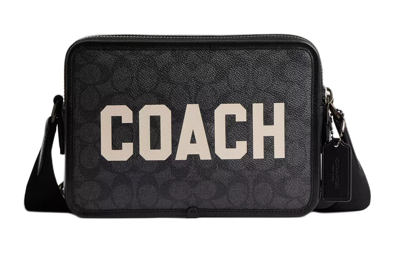 

COACH Сумка через плечо из прорезиненной ткани среднего размера женская мультиугольная