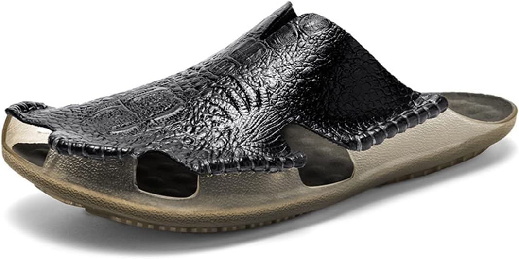 

Мужские модные повседневные кожаные сандалии для улицы, вождения и ходьбы, спортивная обувь, удобная и дышащая, для пляжа Generic, черный