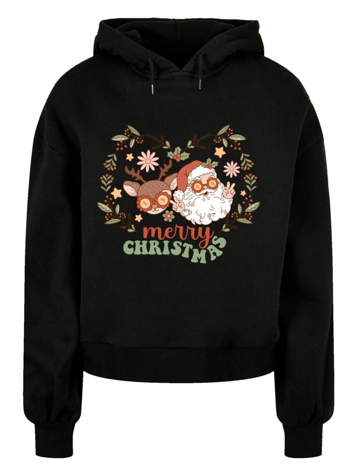 

Пуловер F4NT4STIC Oversized Hoody Weihnachten Hippie Santa And Reindeer, черный