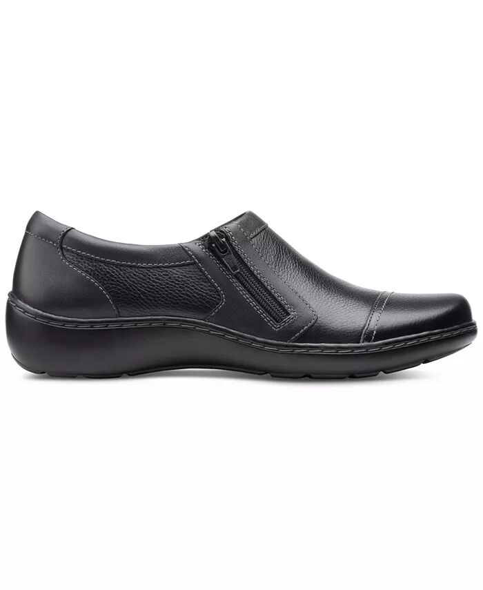 Женские мокасины Cora Giny с мягкой подкладкой на молнии Clarks, черный — фото 2