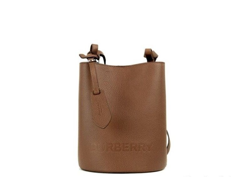 

Сумка-ведро через плечо Lorne Small Tan Pebbled Leather Pure Bag Brown Burberry