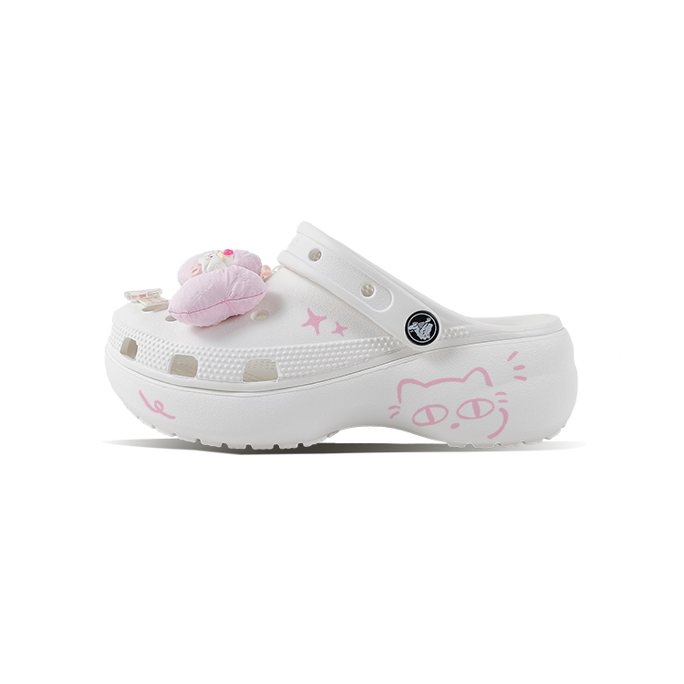 Crocs Классические туфли-сабо на платформе унисекс белого цвета