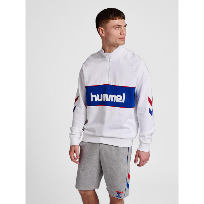 

Hmlic Durban толстовка на молнии до половины, короткая толстовка на молнии унисекс HUMMEL, цвет weiss