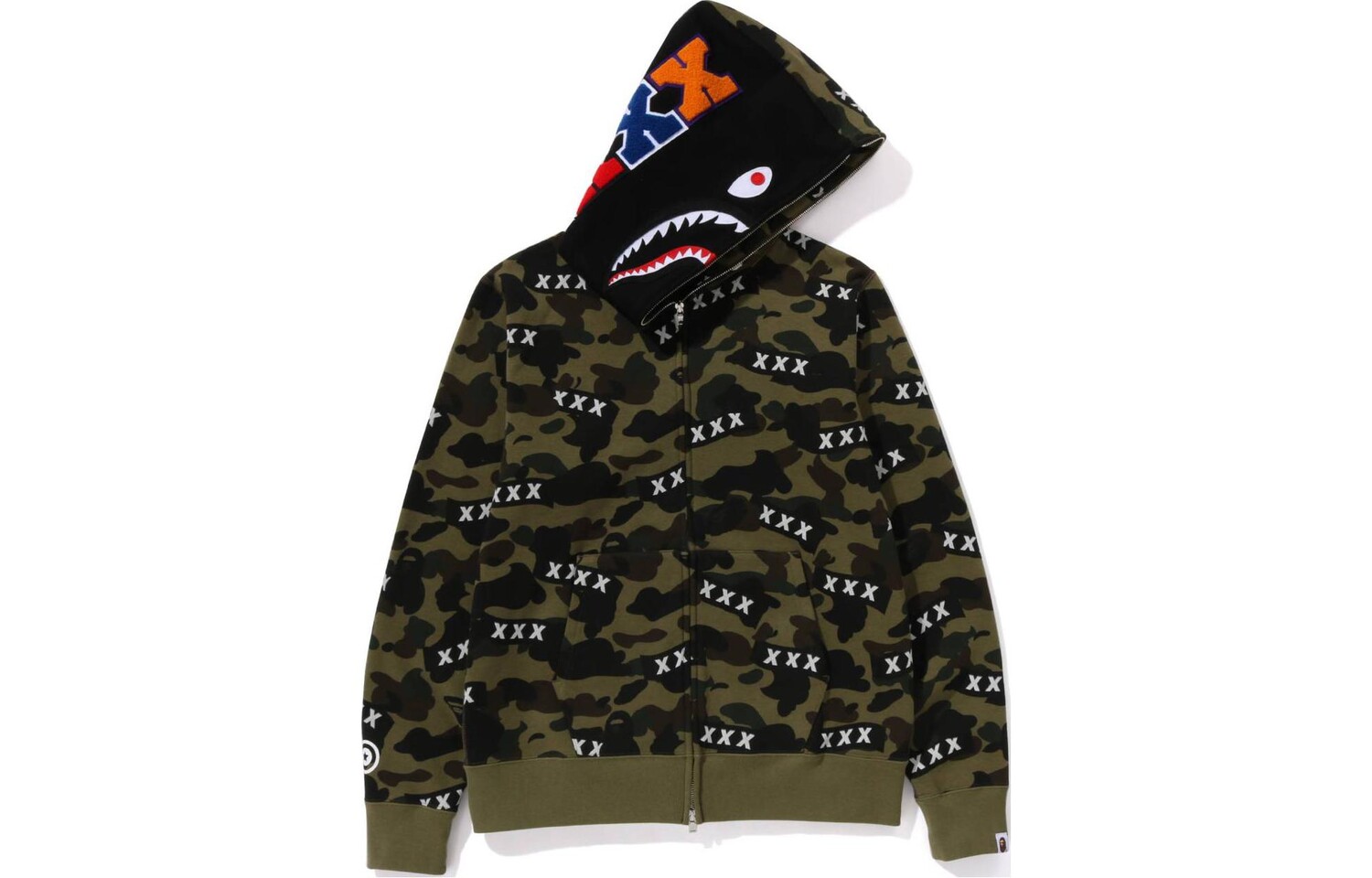 Толстовка GOD SELECTION XXX CO-BRAND унисекс зеленая A Bathing Ape, зеленый — фото 2