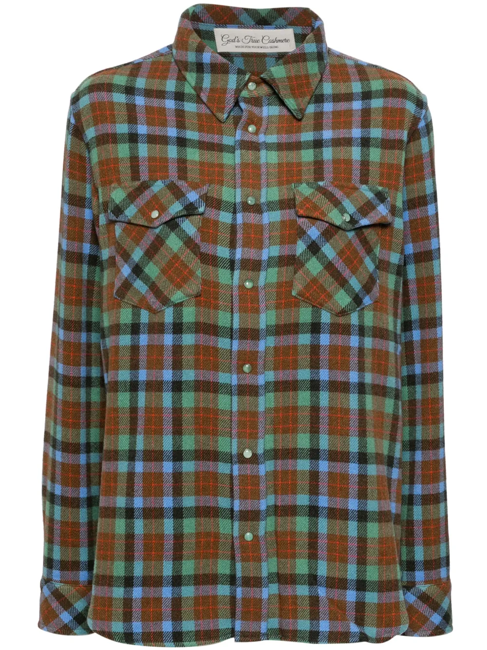 

Рубашка Moss в клетку тартан GOD'S TRUE CASHMERE, синий