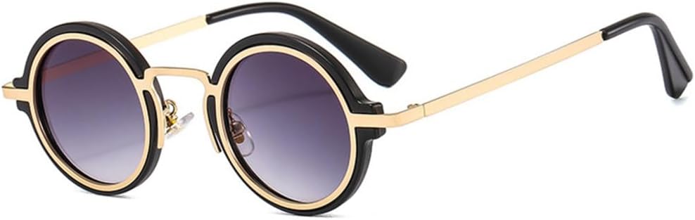 

Маленькие круглые мужские солнцезащитные очки в стиле панк, ретро, ​​прозрачные градиентные линзы, защита от УФ-излучения UV400, женские солнцезащитные очки LANGSER, C5-black-02grey