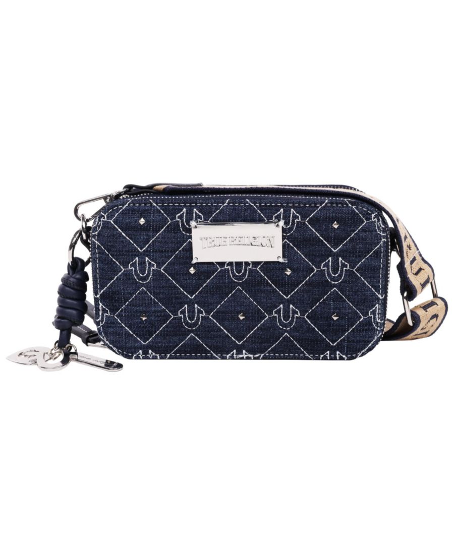 

Сумка для фотоаппарата из джинсовой ткани с заклепками True Religion, Dark denim