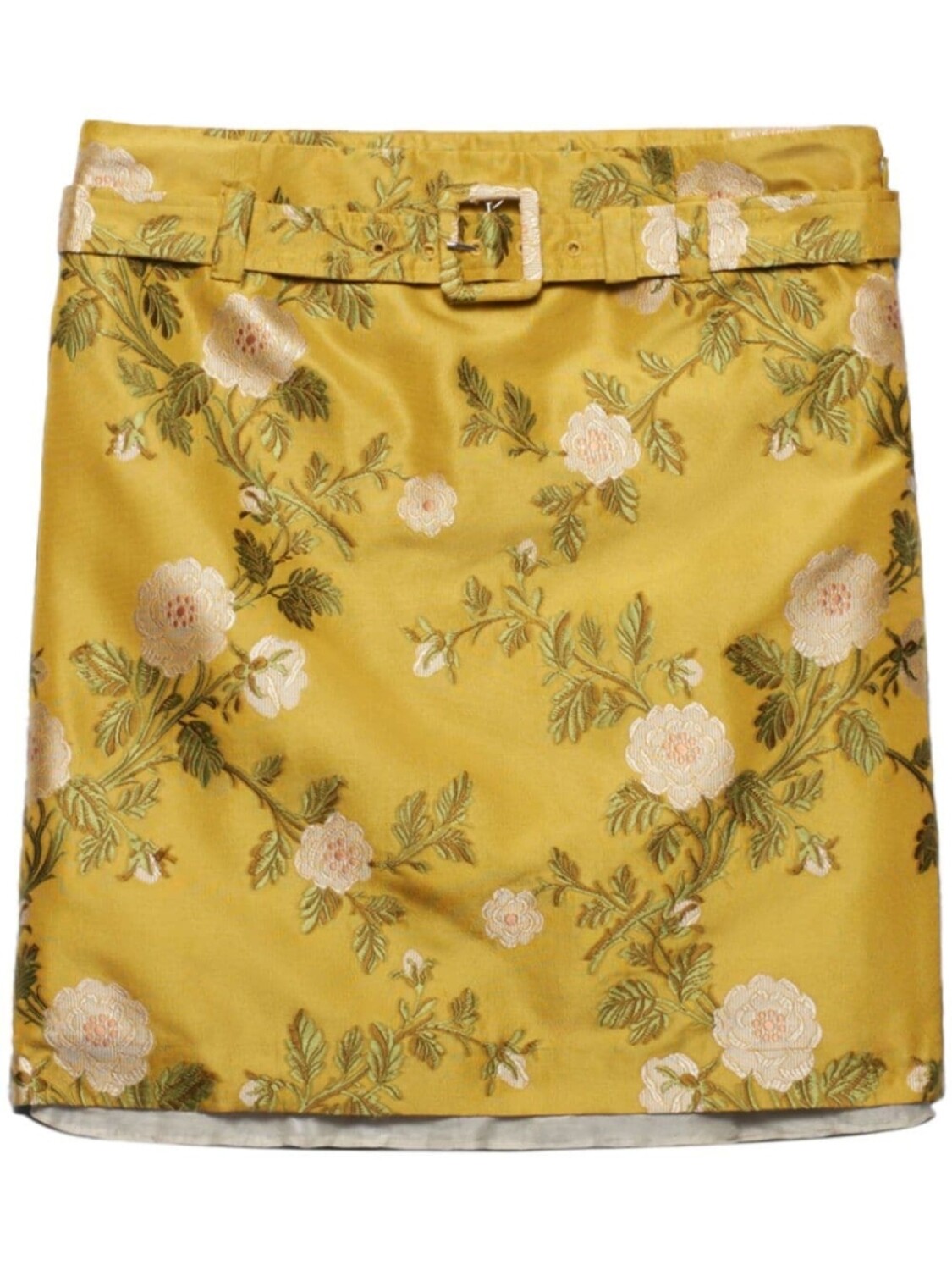 

Prada жаккардовая юбка с цветочным узором, желтый