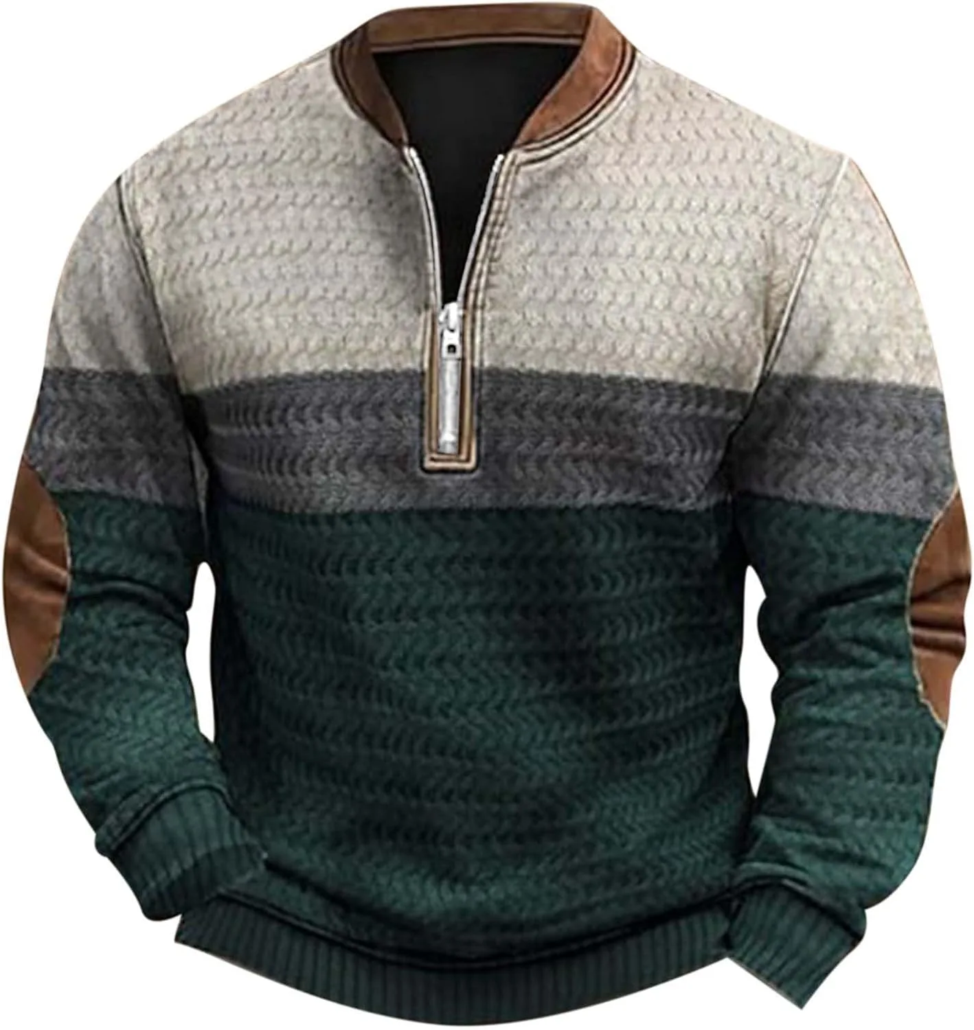 

Мужская худи с 3D принтом и воротником стойкой