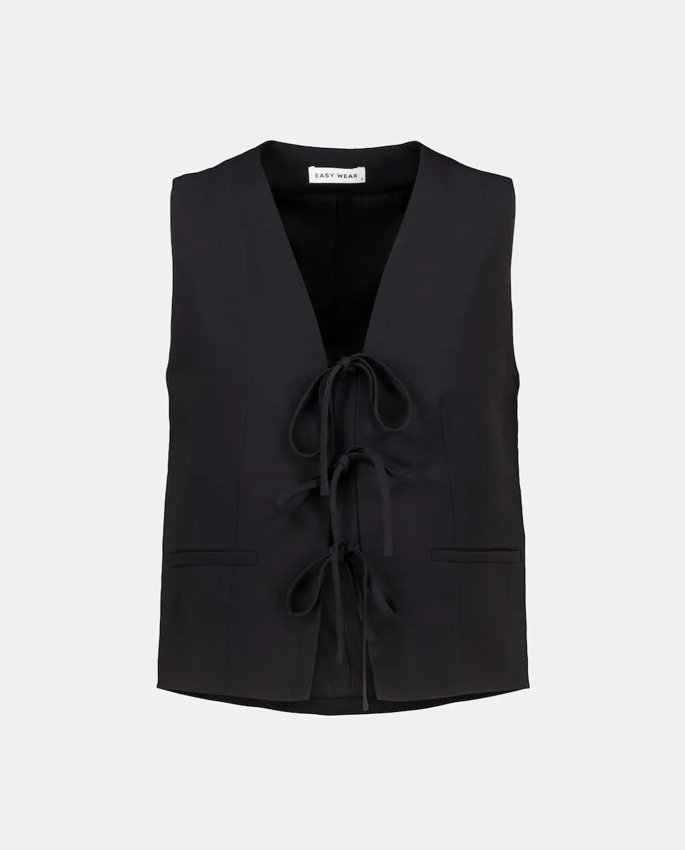 

Женский жилет с мятыми бантами Easy Wear, черный