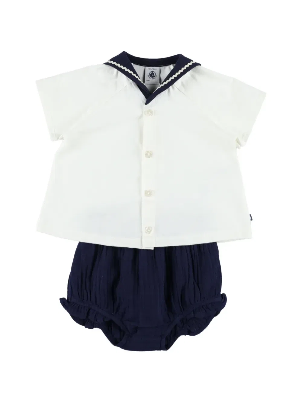 Комплект из топа и брюк Petit Bateau, белый