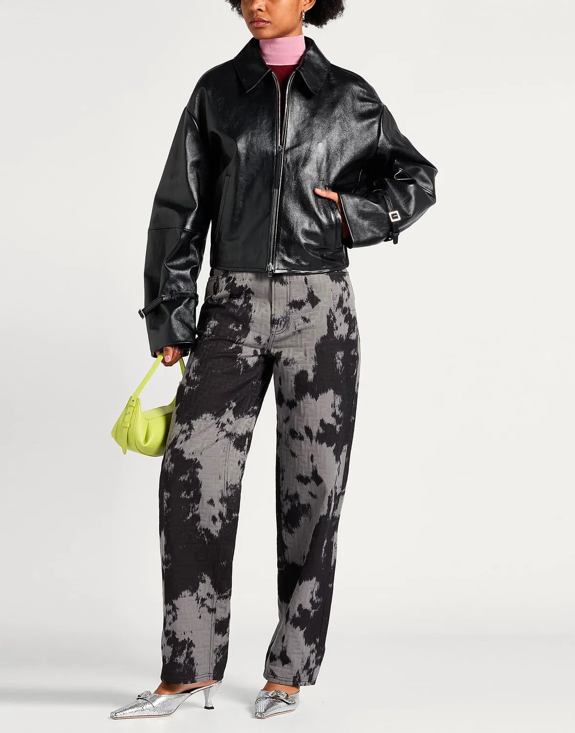 Куртка кожаная ACNE STUDIOS черная — фото 2