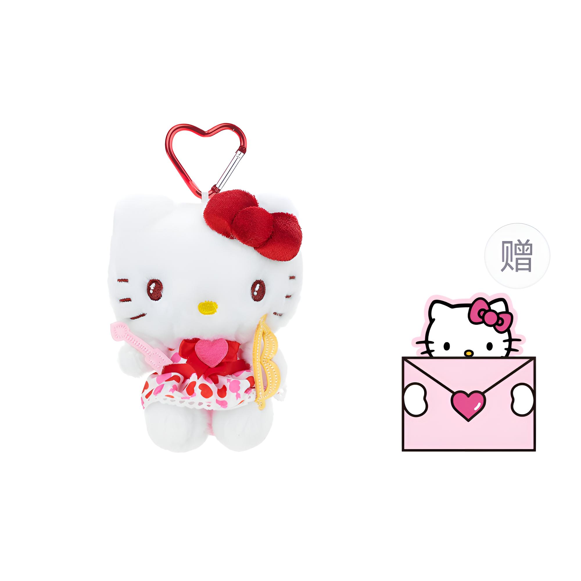 

Sanrio Кулон из кроличьего меха унисекс, Hello Kitty Cupid Plush Charm-Includes Heart Greeting Card