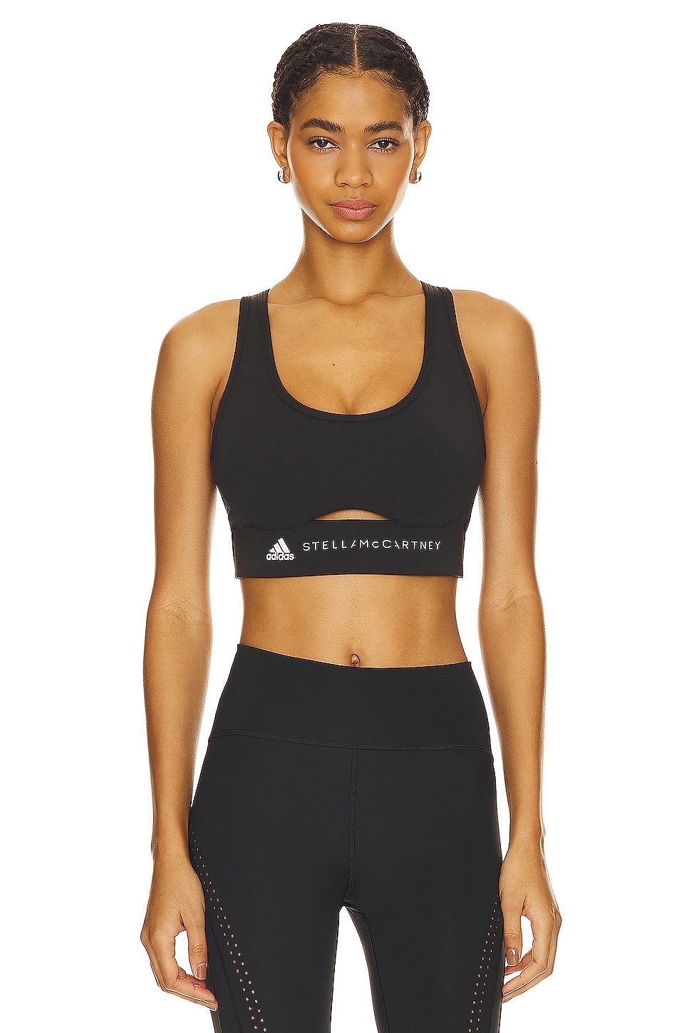 

Спортивный бюстгальтер truestrength yoga средней поддержки Adidas By Stella Mccartney, черный